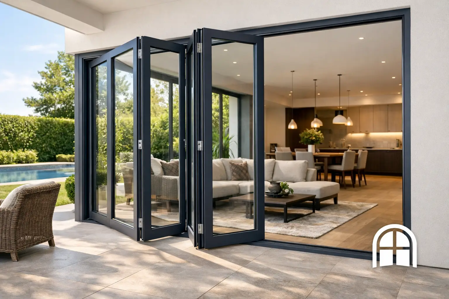 Porte pliante en aluminium haut de gamme