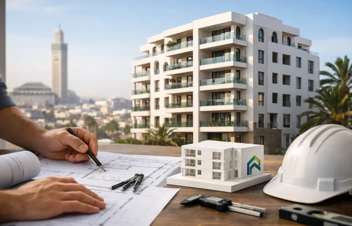 Étude technique façade immeuble Casablanca
