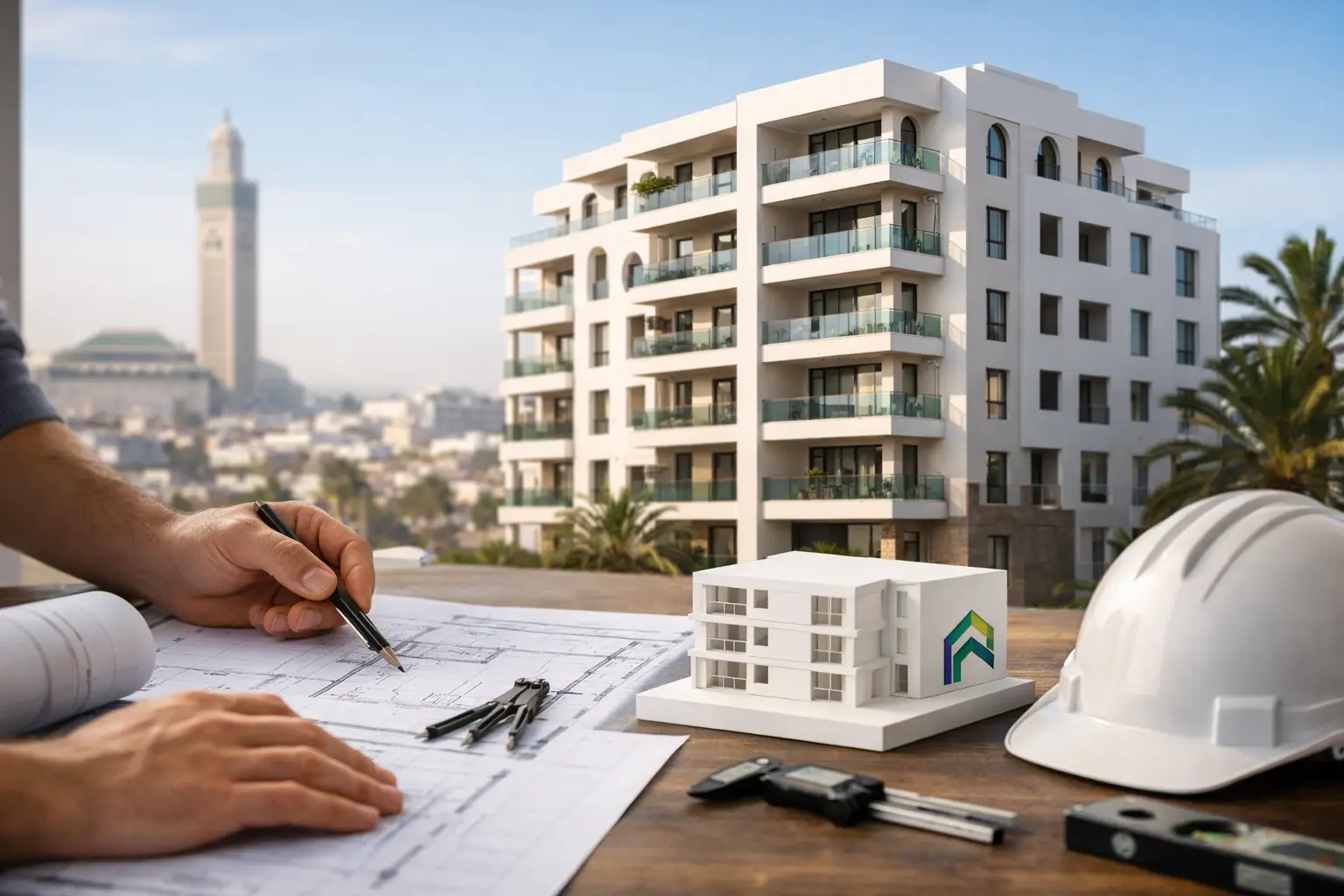 Étude technique façade immeuble Casablanca